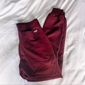 Figs Burgundy Zamora Jogger Scrub Pants